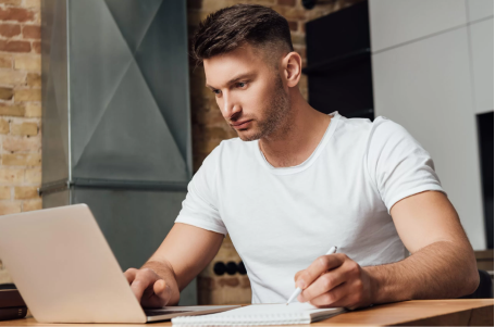 man with laptop